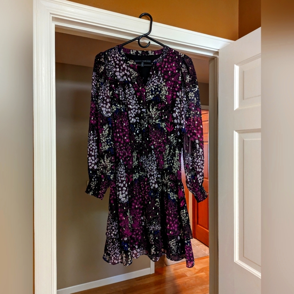 White House Black Market - Purple & Gold Dress
